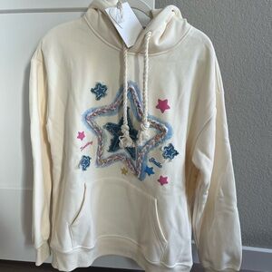 *SOLD* Aelfric Eden Cream Hoodie with Star Accents